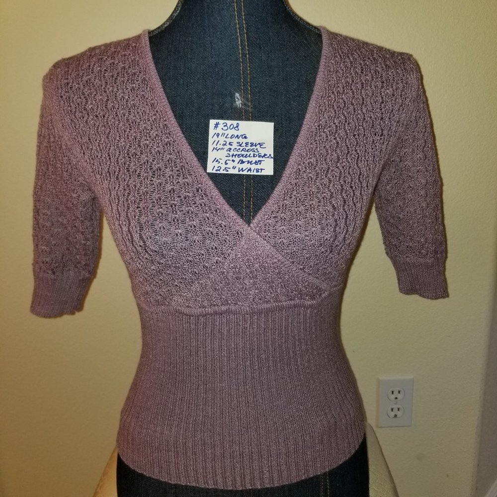 #308 NWT Work to Weekend XS Wrap Eyelet Violet